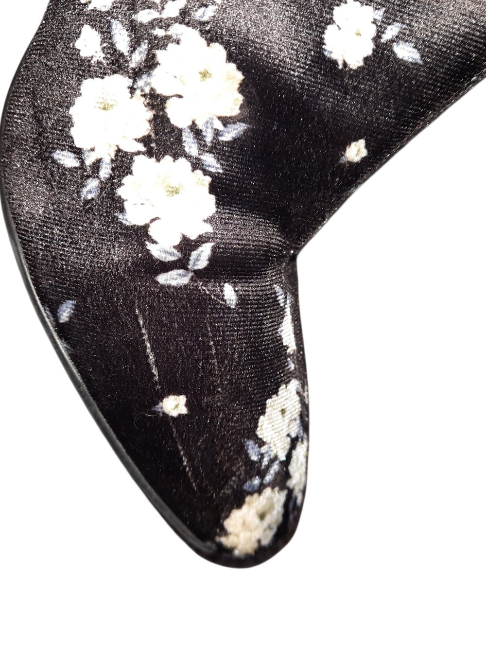 Divided Black Floral Velvet Ankle Booties - Picture 14 of 14